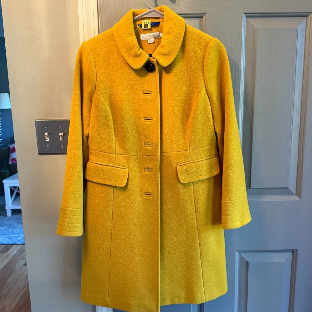 Boden Lemon Yellow Wool/Polyester/Cashmere Lightweight Jacket - 6P
